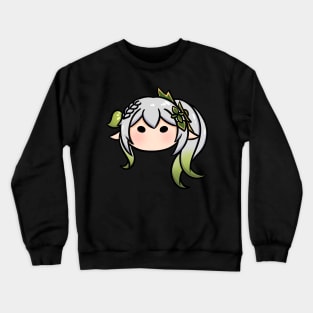 Genshin Impact Nahida chibi head | Morcaworks Crewneck Sweatshirt